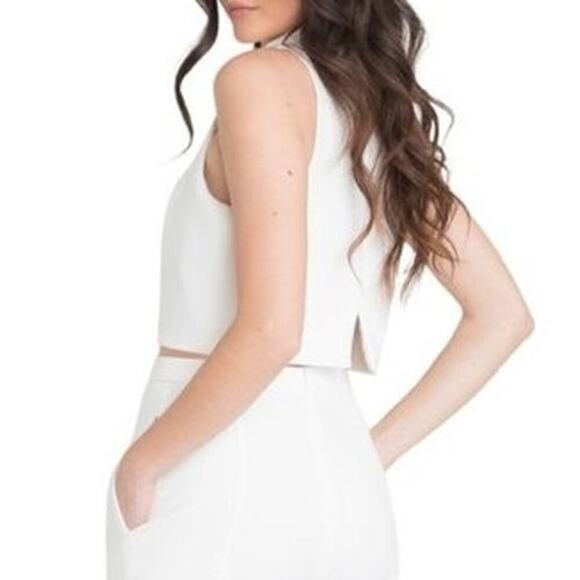 Black Halo Porcelain Juma Suit Top Only Sleeveless Cropped Mock Neck (8) - Picture 2 of 16